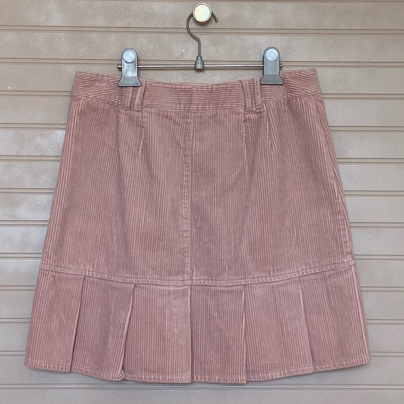 NWT Loft Pink Pleated Corduroy Skirt Size 6 - Picture 2 of 6